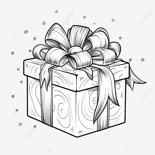 Pãgina para colorear con caja de regalo de navidad png dibujos juego de colorear educativo para niãos prente caja de regalo png imagen para dcarga gratuita