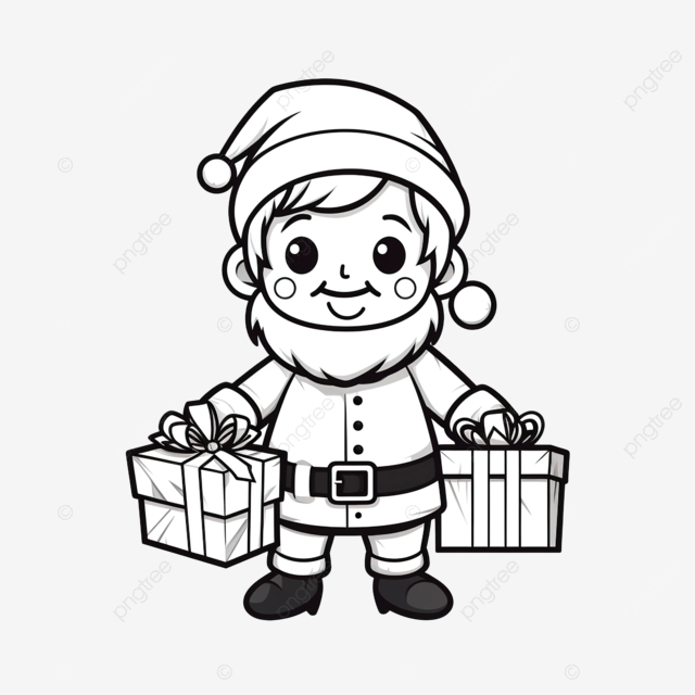 Feliz navidad pãgina para colorear diseão de pãgina para colorear de arte lineal navideão para niãos png papã noel divertido navidad divertida regalo de papã noel png imagen para dcarga gratuita
