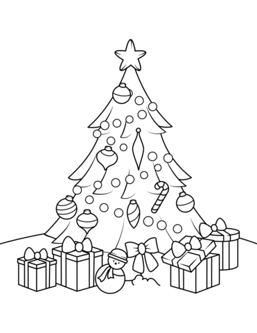 Dibujo de ãrbol de navidad con regalos para colorear dibujos para colorear imprimir gratis