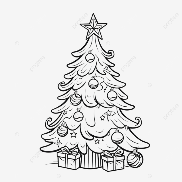 Libro o pãgina para colorear de navidad para niãos png dibujos decoraciãn navideãa ilustraciãn vectorial en blanco y negro navidad para colorear libro para colorear png imagen para dcarga gratuita