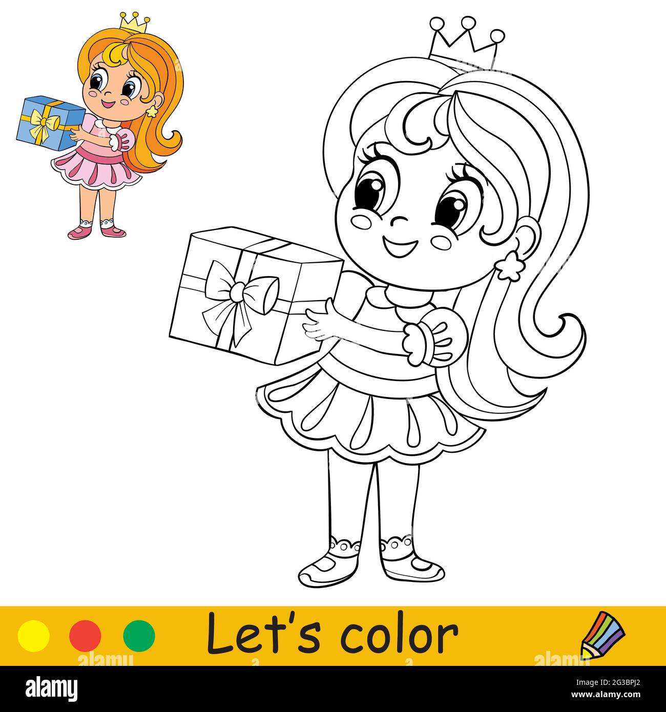 Cute little girl outline drawing stock vector images