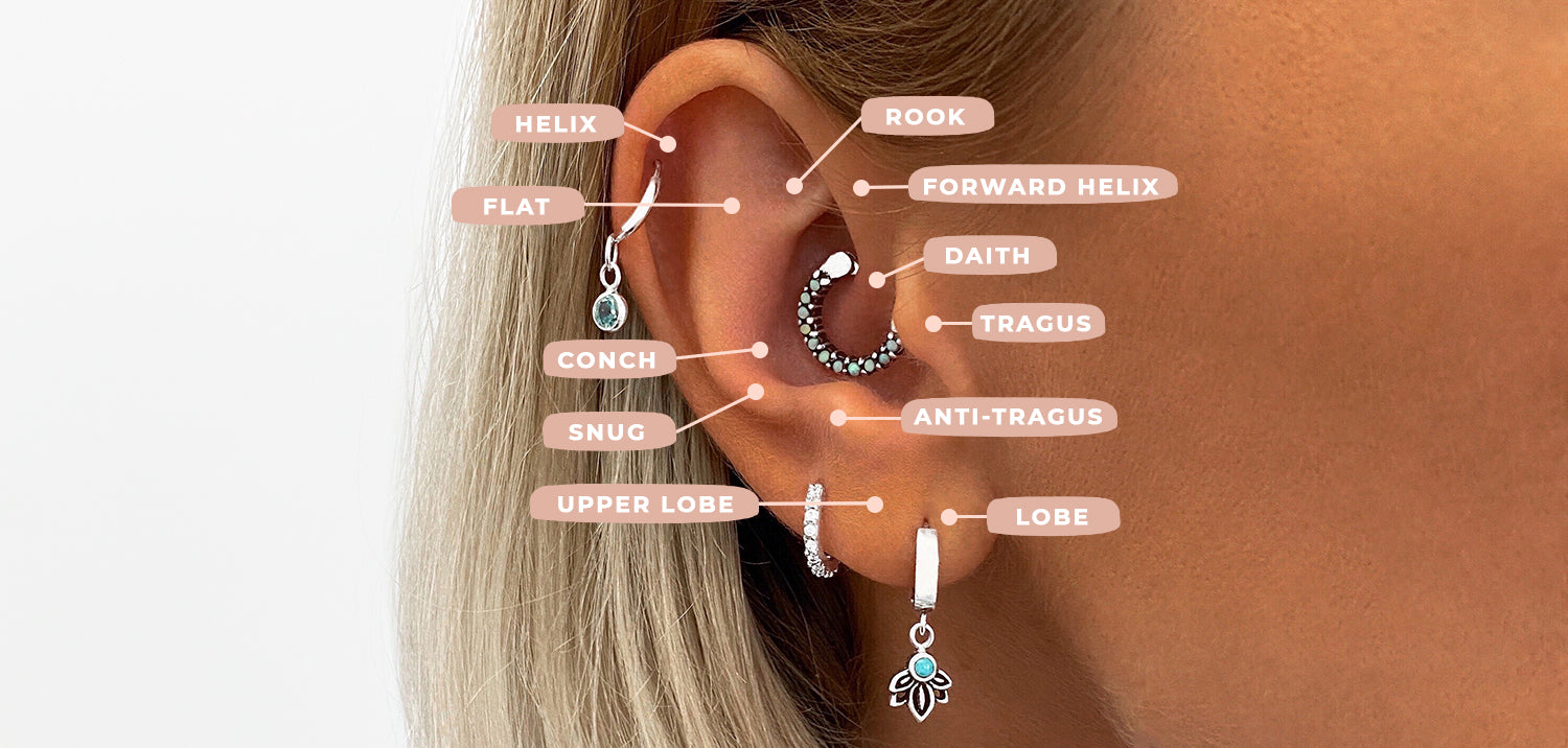 Types of piercings and ear holes san saru