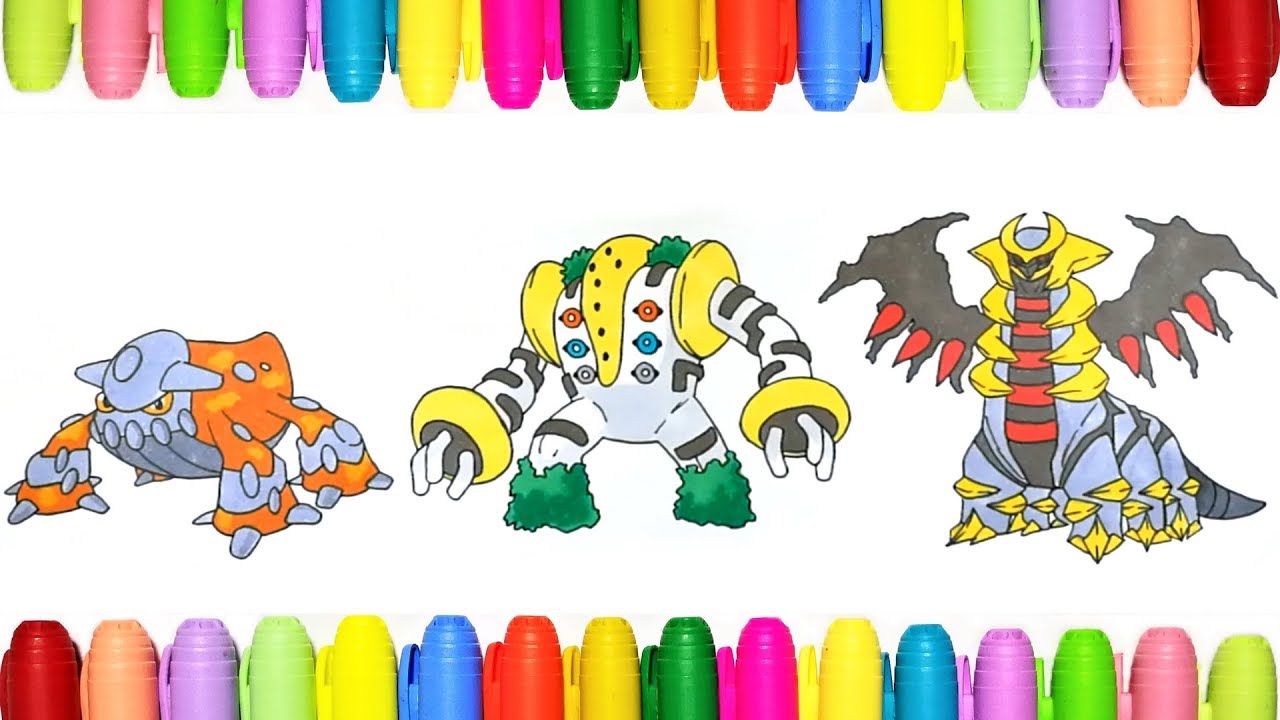 Pokemon coloring heatran regigigas and giratina