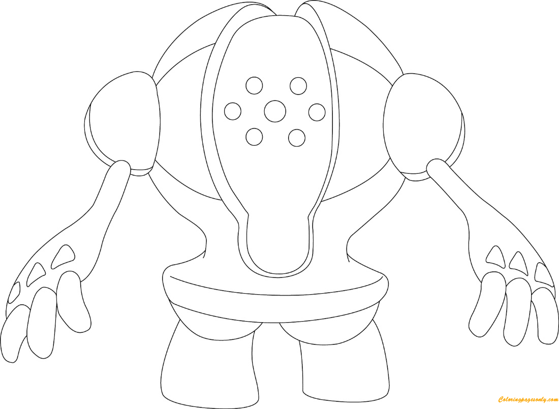 Registeel from pokemon coloring page