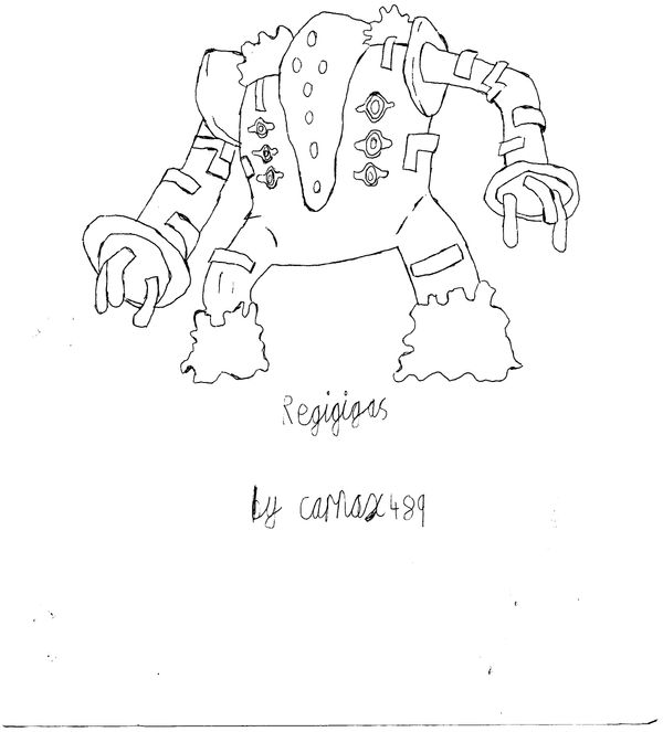 Pokemon drawing regigigas by carnax on