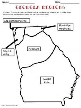 Georgia regions coloring activity georgia regions color activities georgia