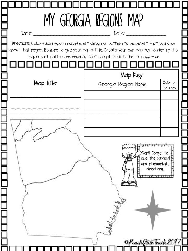 Free ga regions map activity and questions map skills map worksheets georgia regions
