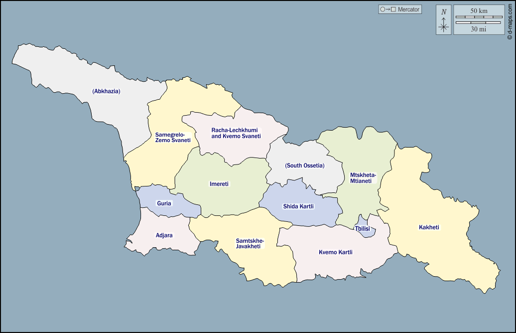 Georgia free map free blank map free outline map free base map outline regions names color