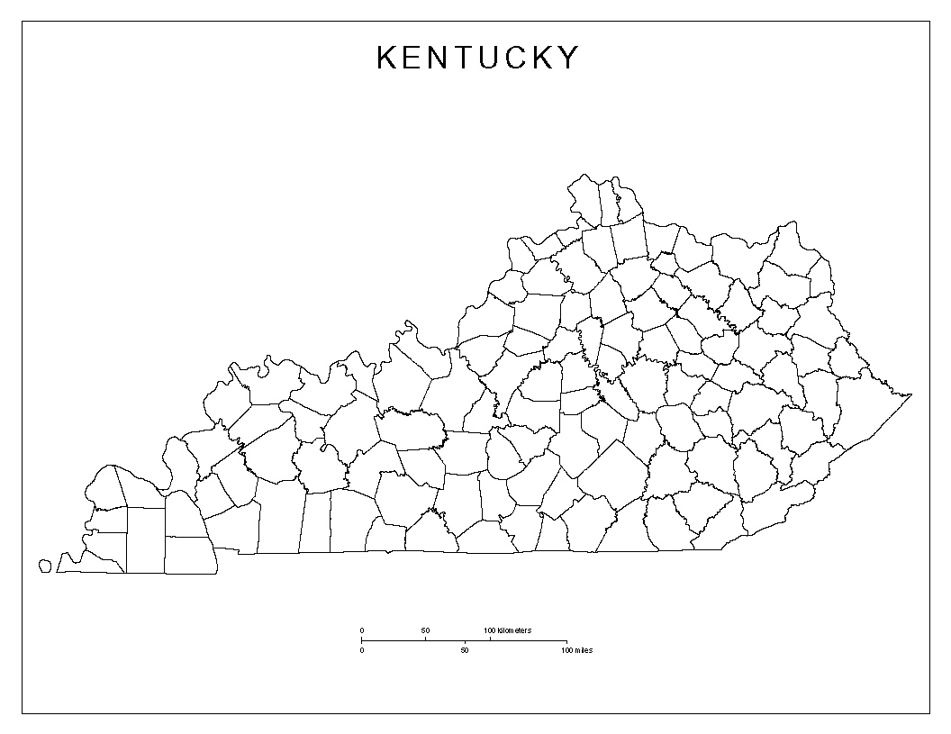 Kentucky blank map