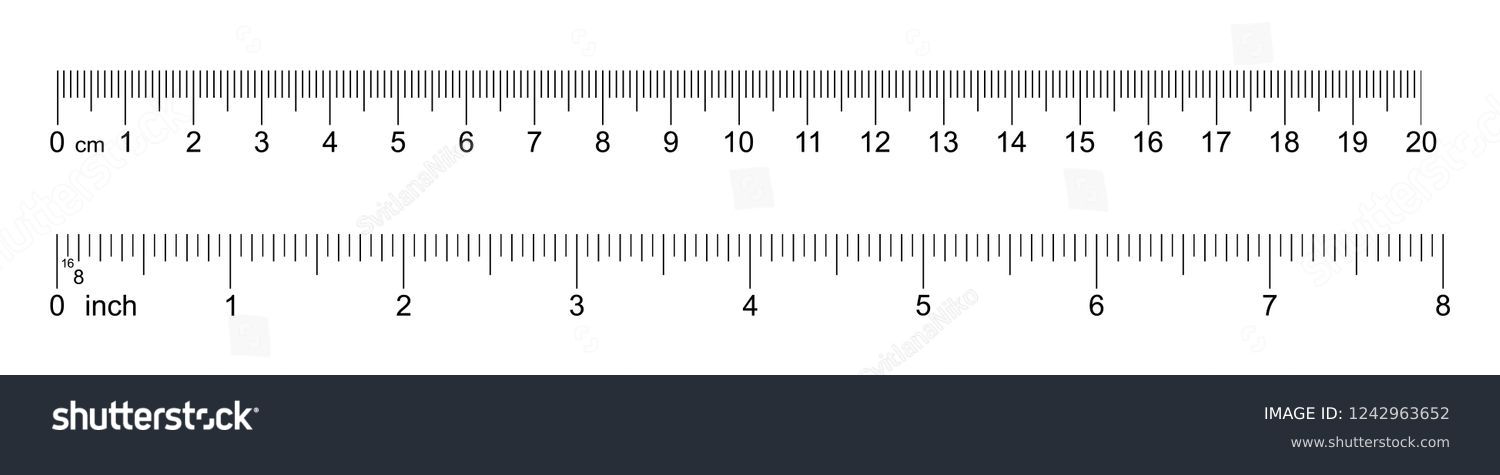 Rãgle cm pouces ensemble image vectorielle de stock libre de droits