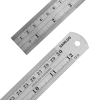 Regla de acero inoxidable de pulgadas regla de metal kit con tabla de conversiãn regla de mediciãn lineal mãtrica de borde recto cm herramientas y mejoras del hogar