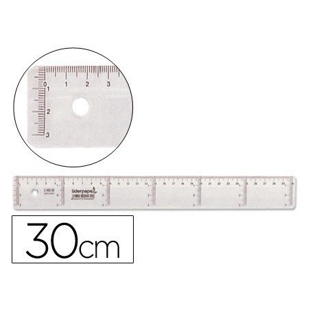 Regla de cm en plastico cristal transparente