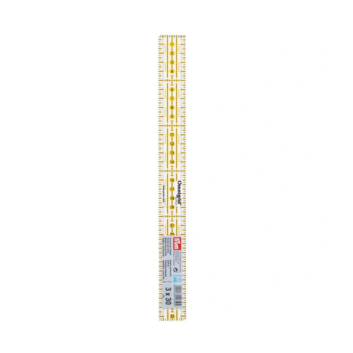 Universal ruler with cm scale x cm fabrics hemmers