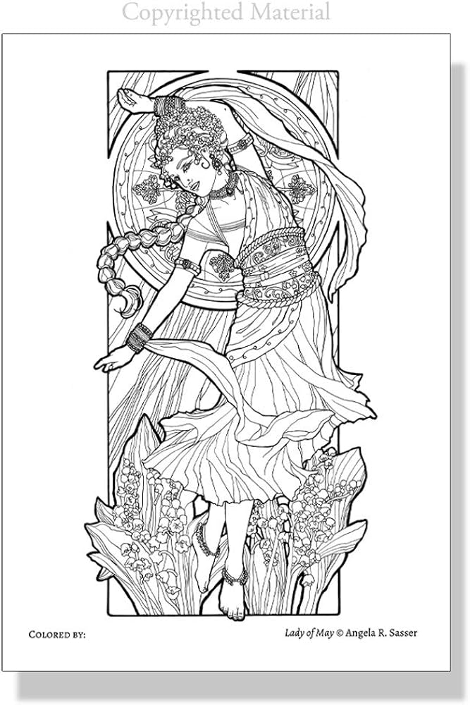 Birthstone goddesses coloring book a birthstone and birth flower series in the art nouveau style angela r sasser angela r sasser angela r sasser angela r sasser books