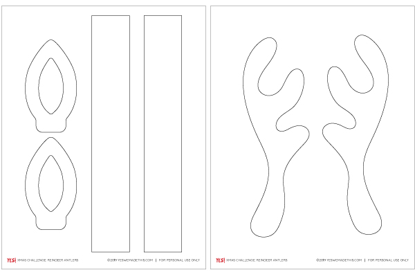 Printable reindeer antler template