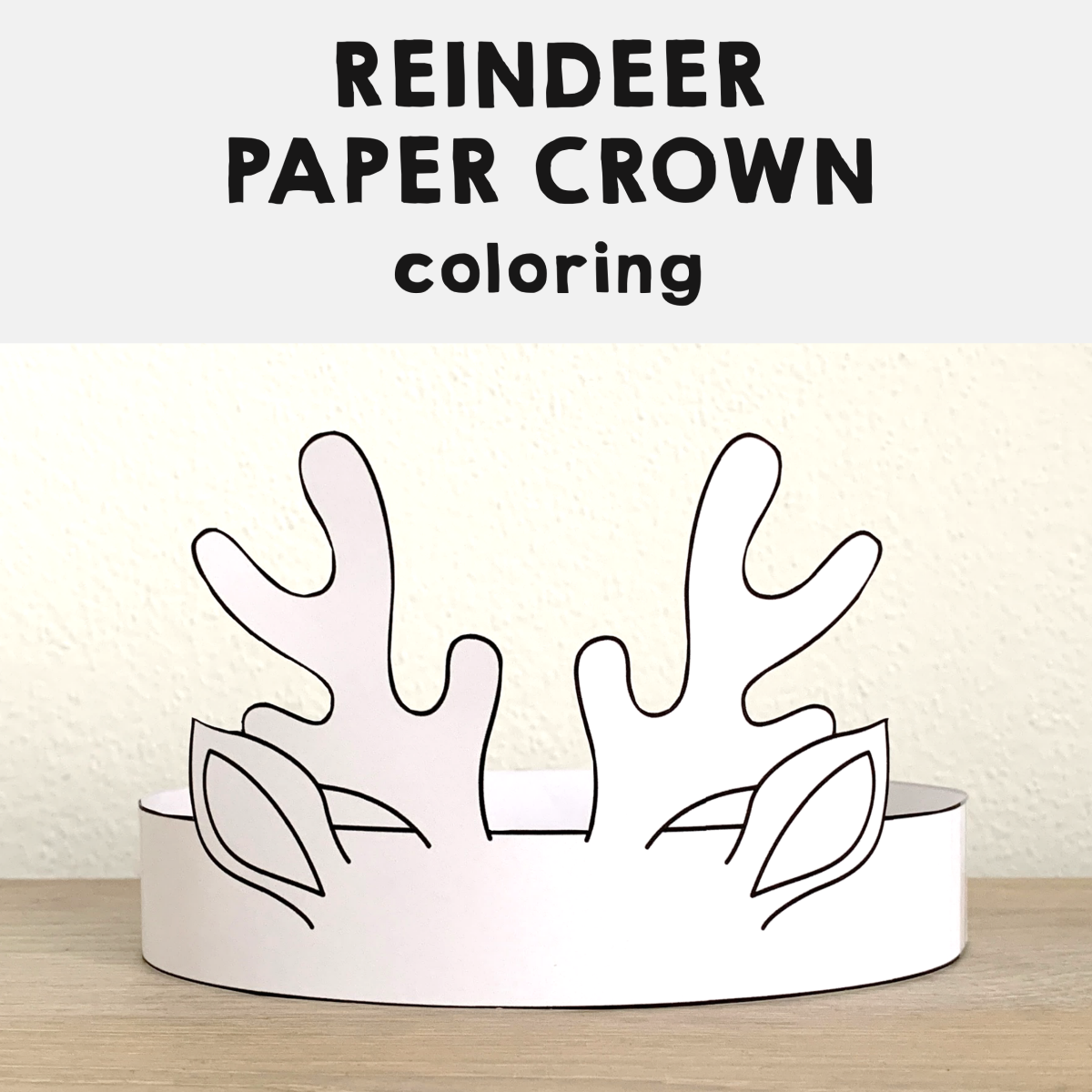 Reindeer paper crown printable coloring craft winter christmas activity made by teachers