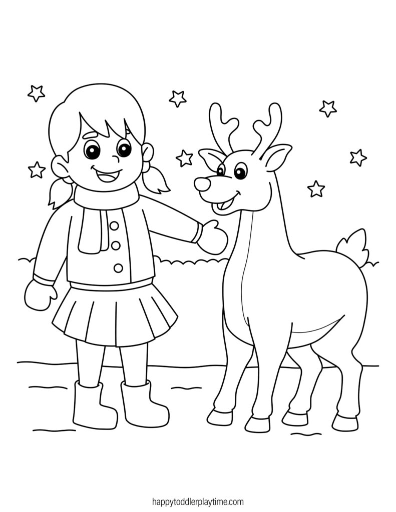 Free printable christmas reindeer coloring pages dash into holiday fun