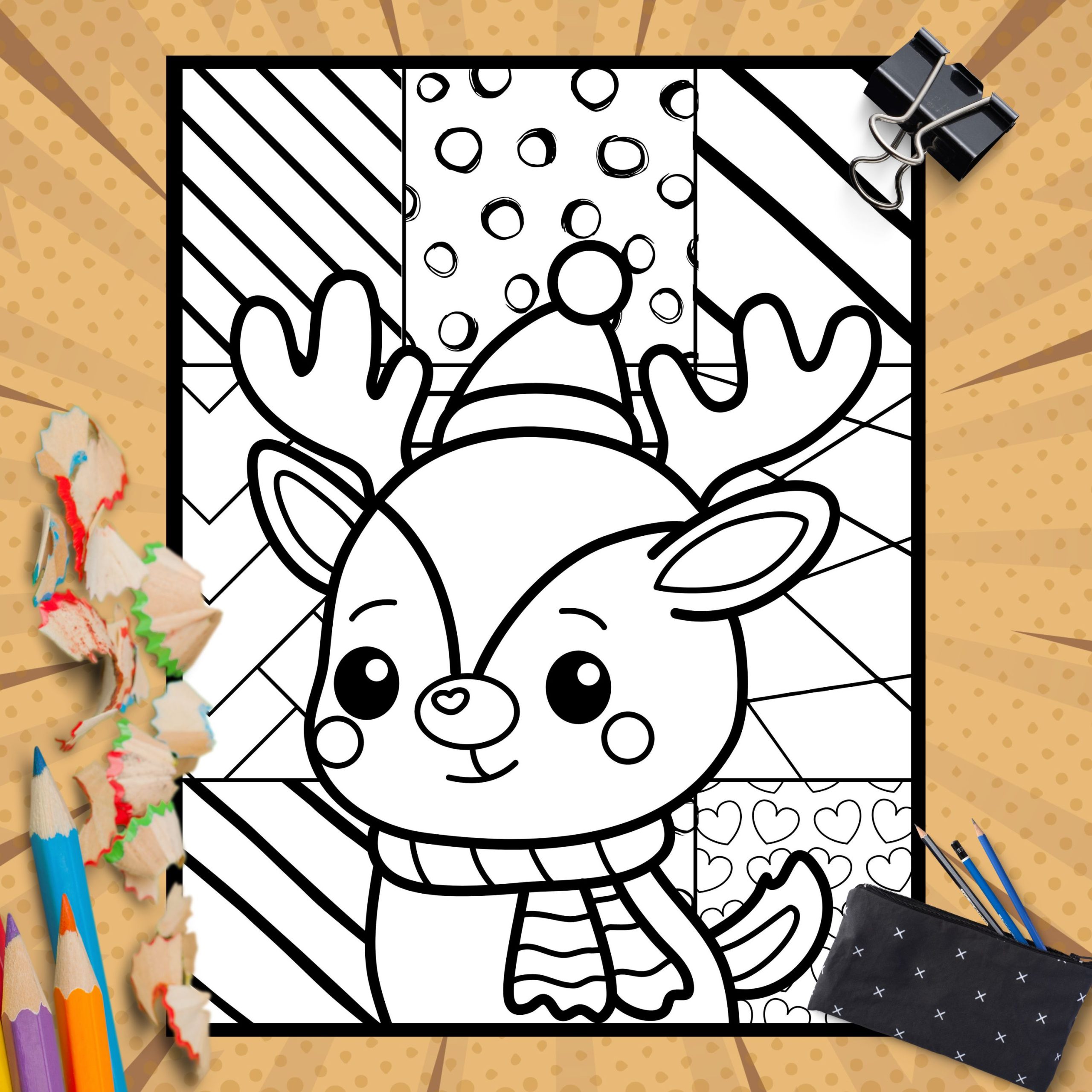 Reindeer coloring pages pop art inspired coloring sheets made by teachers