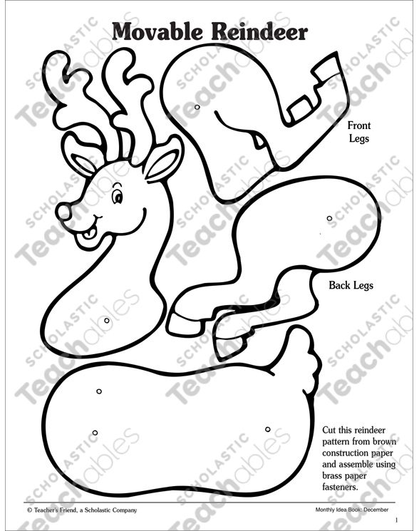 Movable reindeer pattern printable arts and crafts christmas arts and crafts mini books reindeer