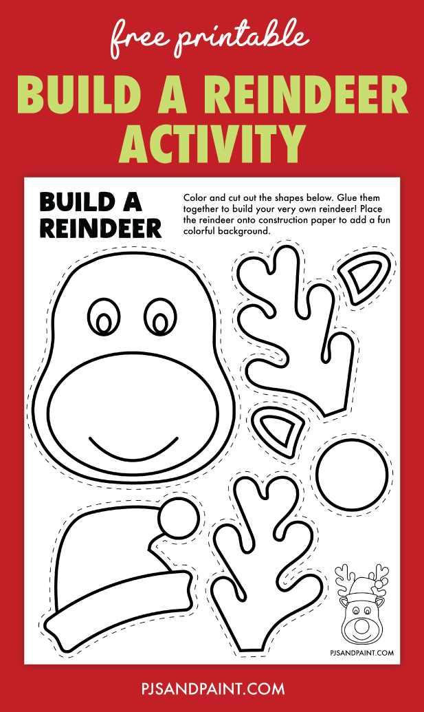Free printable build a reindeer craft