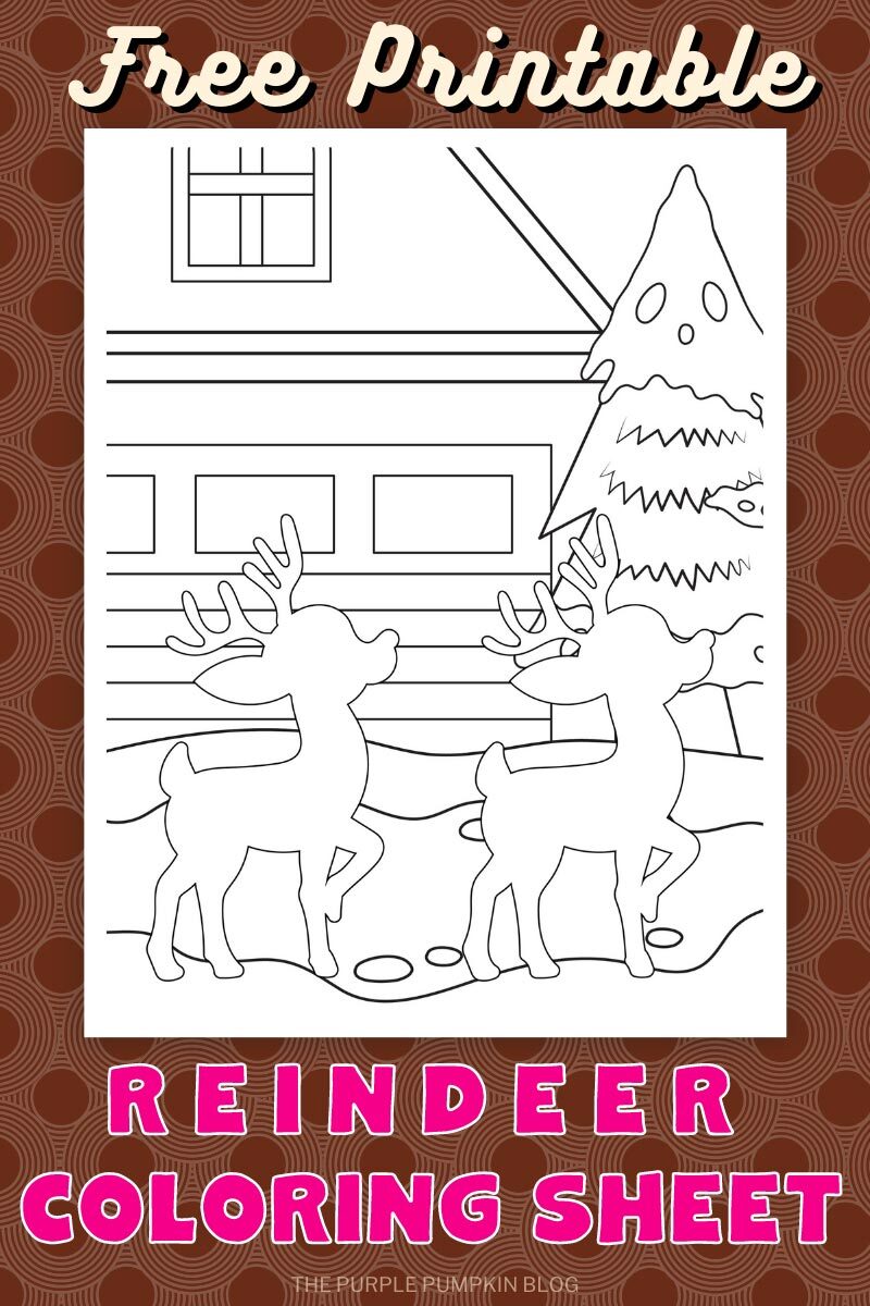 Free printable reindeer loring pages for christmas winter