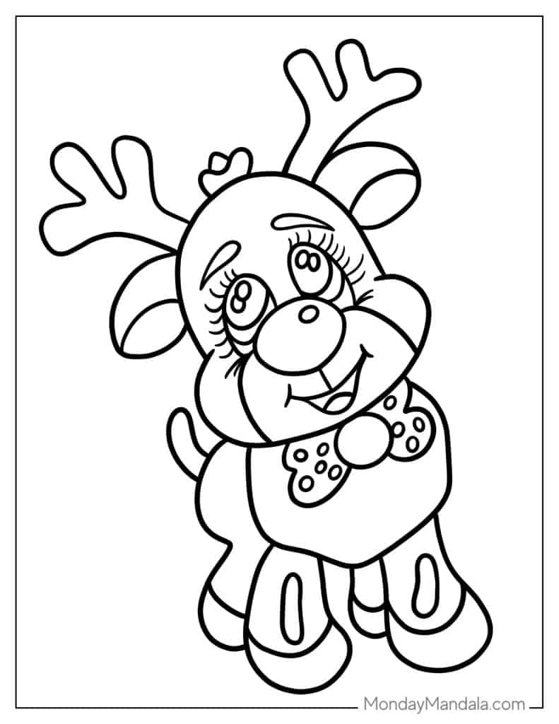 Reindeer coloring pages free pdf printables