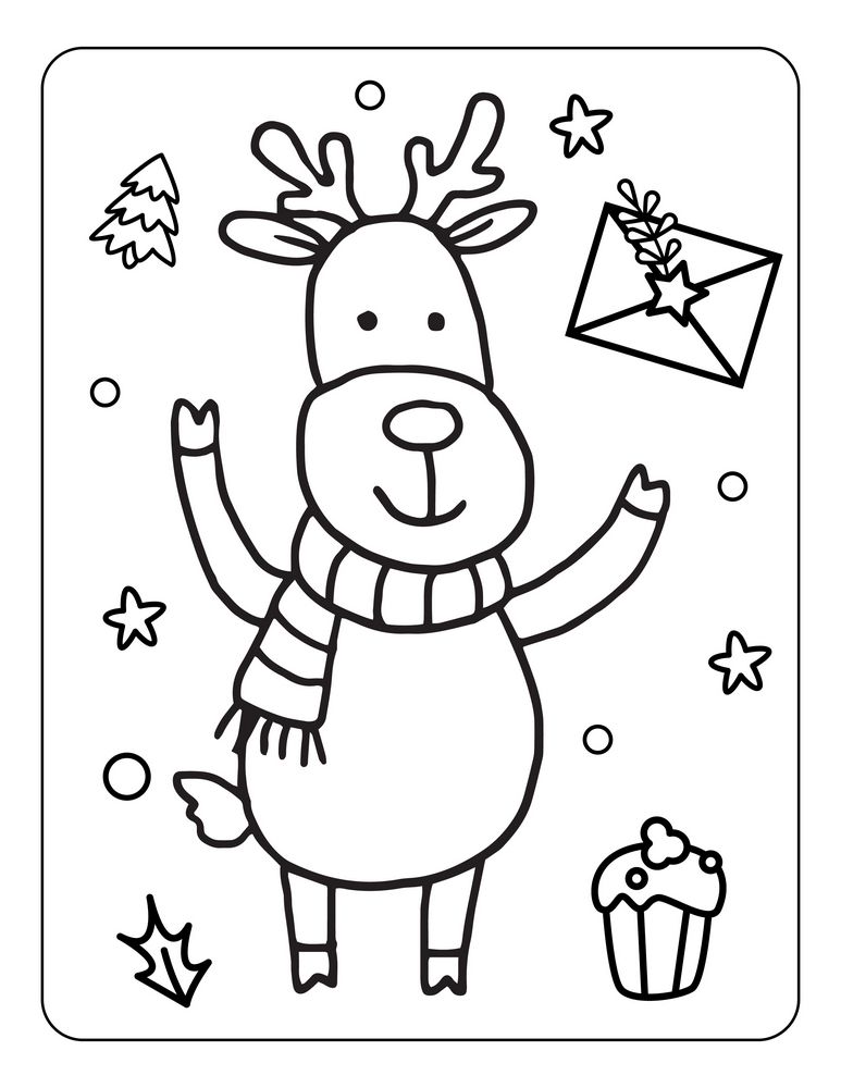 Santas reindeer coloring pages