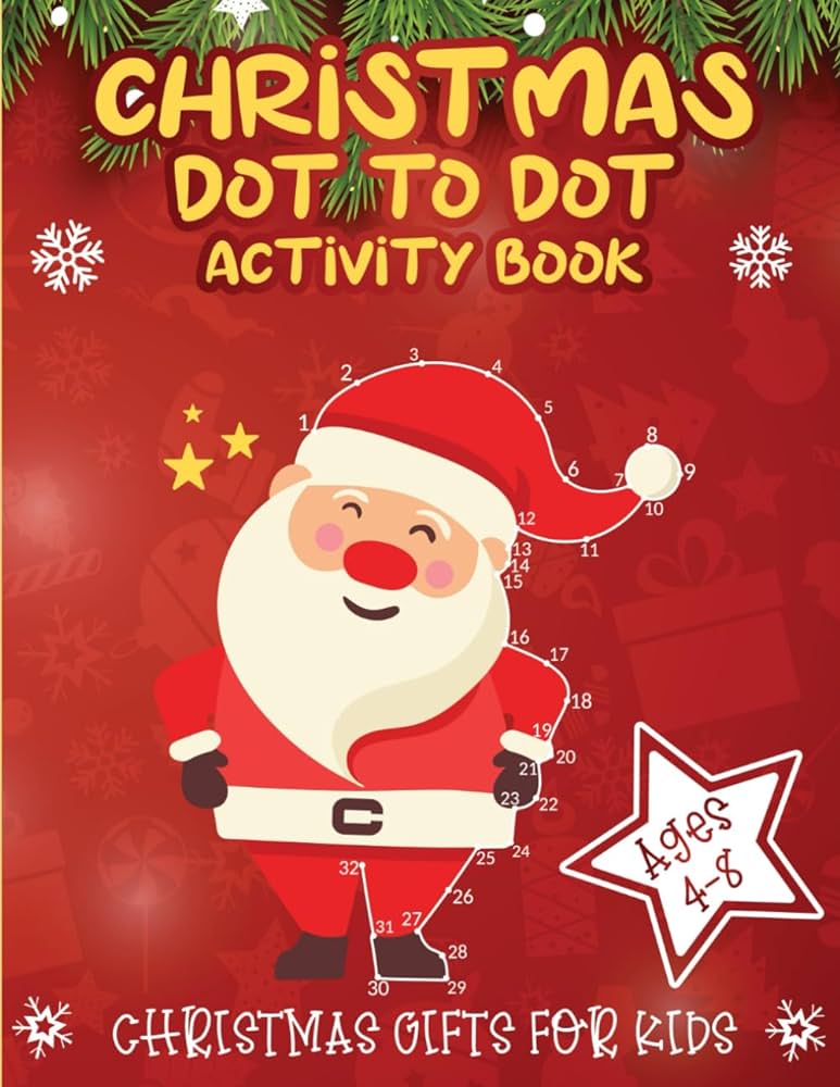 Christmas dot to dot activity book for kids
