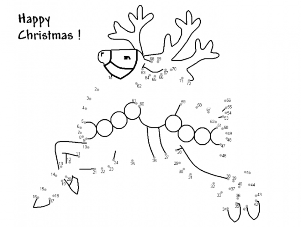 Free printable christmas dot to dot coloring pages