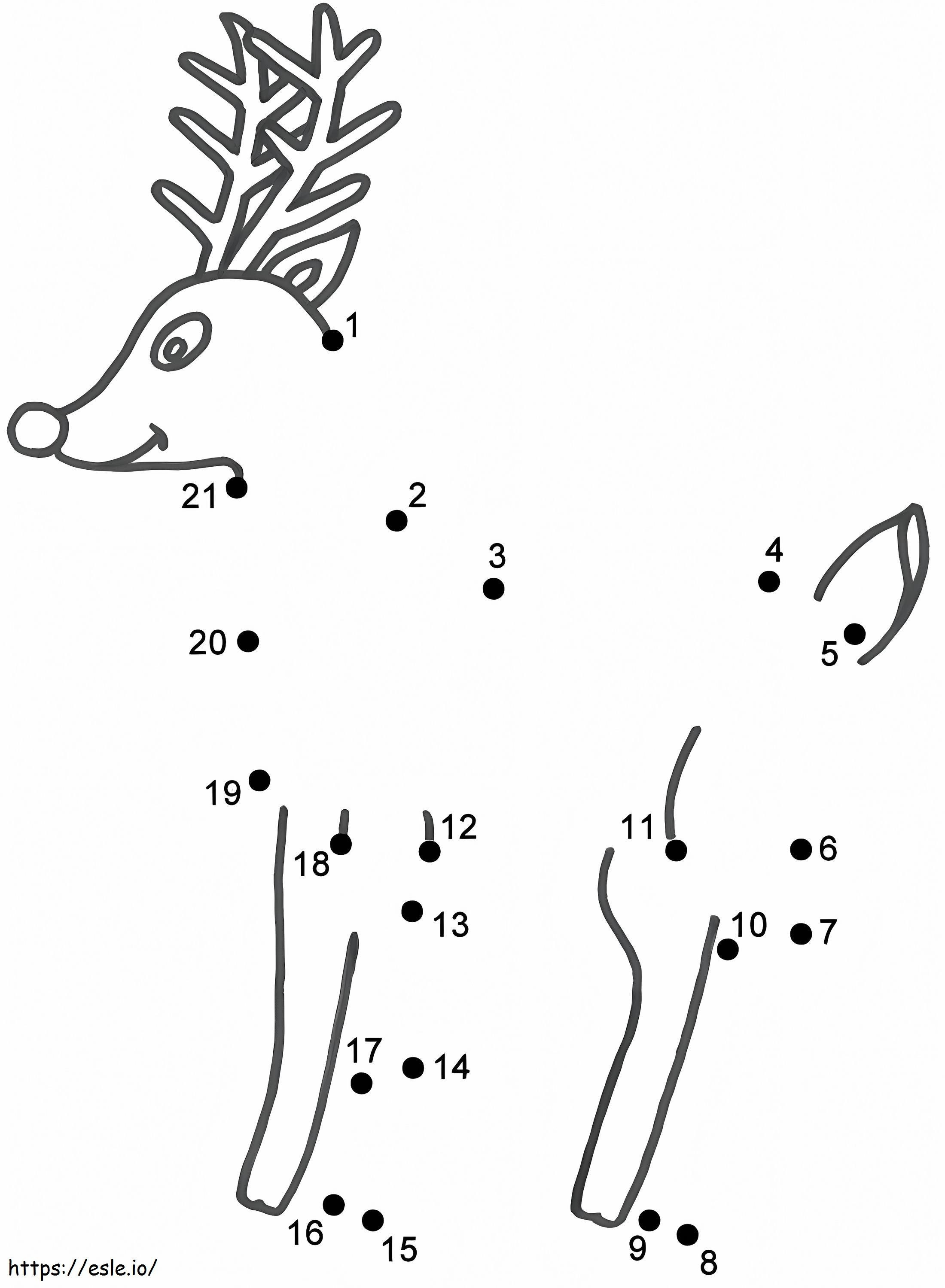 Rudolph reindeer dot to dots coloring page