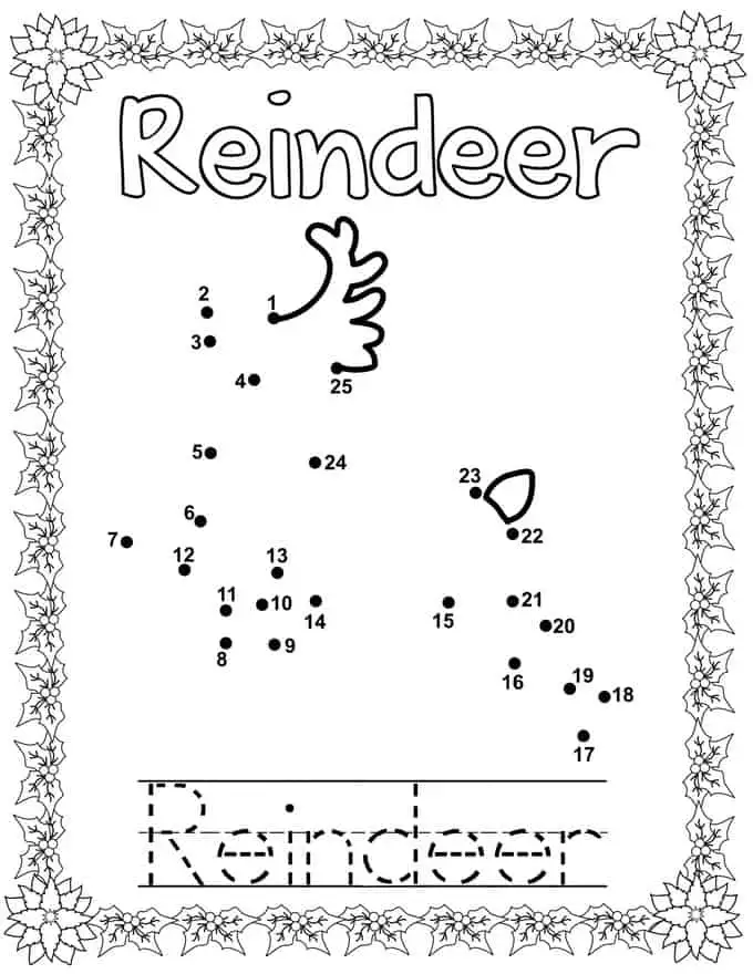 Printable christmas dot to dot coloring book share remember celebrating child home