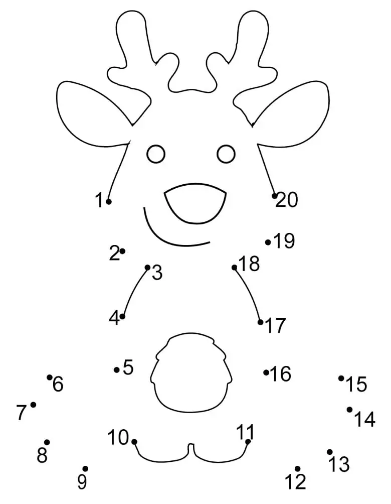 Reindeer dot to dot