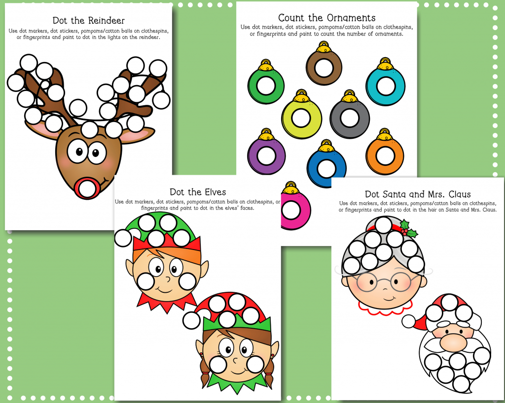 Christmas dot activities free printable