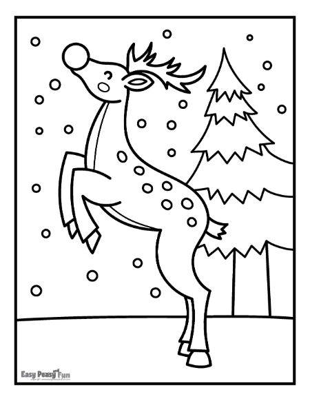 Printable reindeer coloring pages