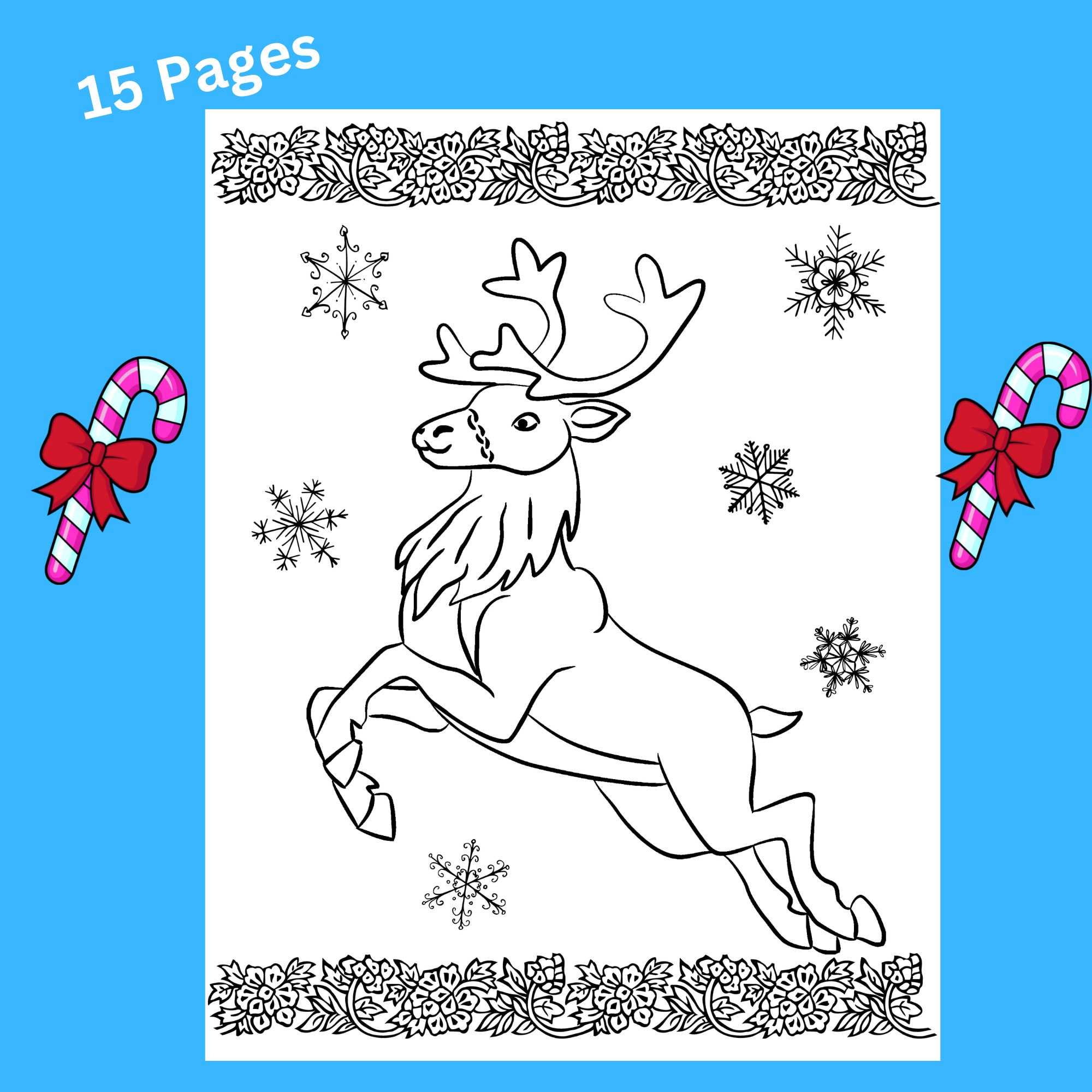 Printable christmas coloring pages for kids winter coloring pages santa claus reindeer coloring pages