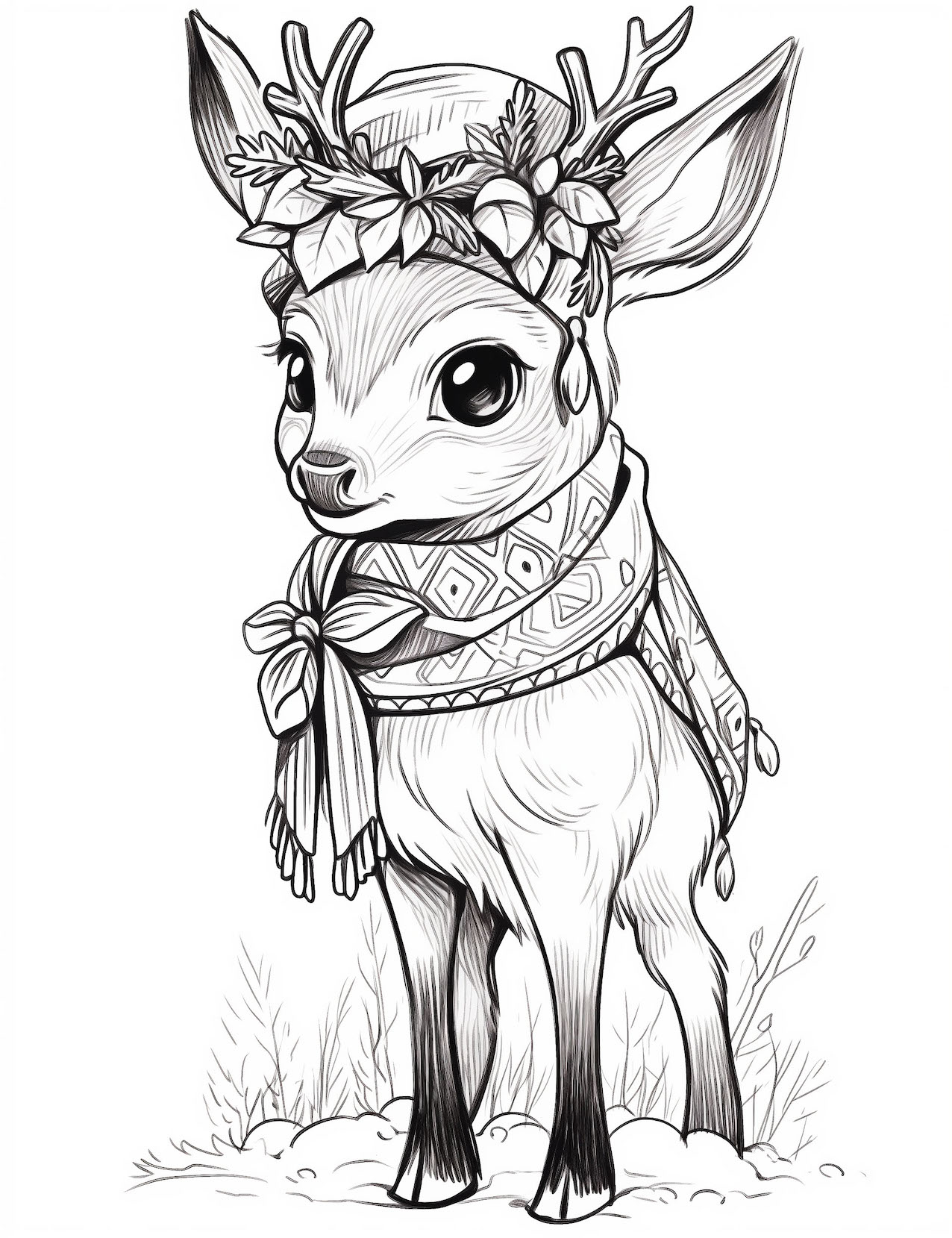 Enchanting deer coloring pages for kids and adults