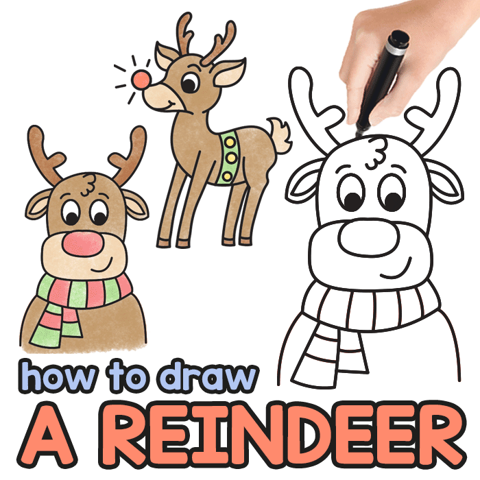 How to draw a reindeer â step by step drawing tutorial