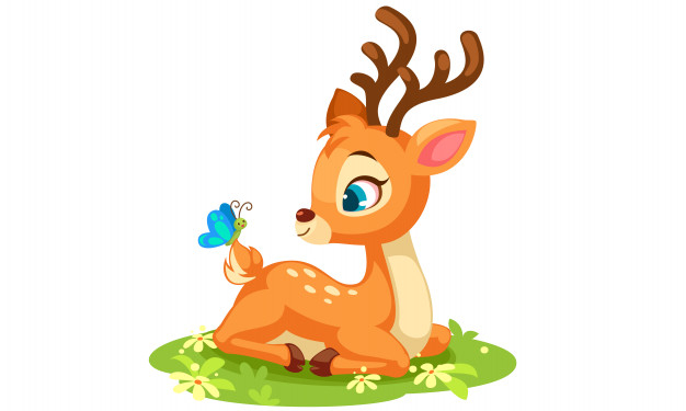 Free cute baby deer sitting vector free vector