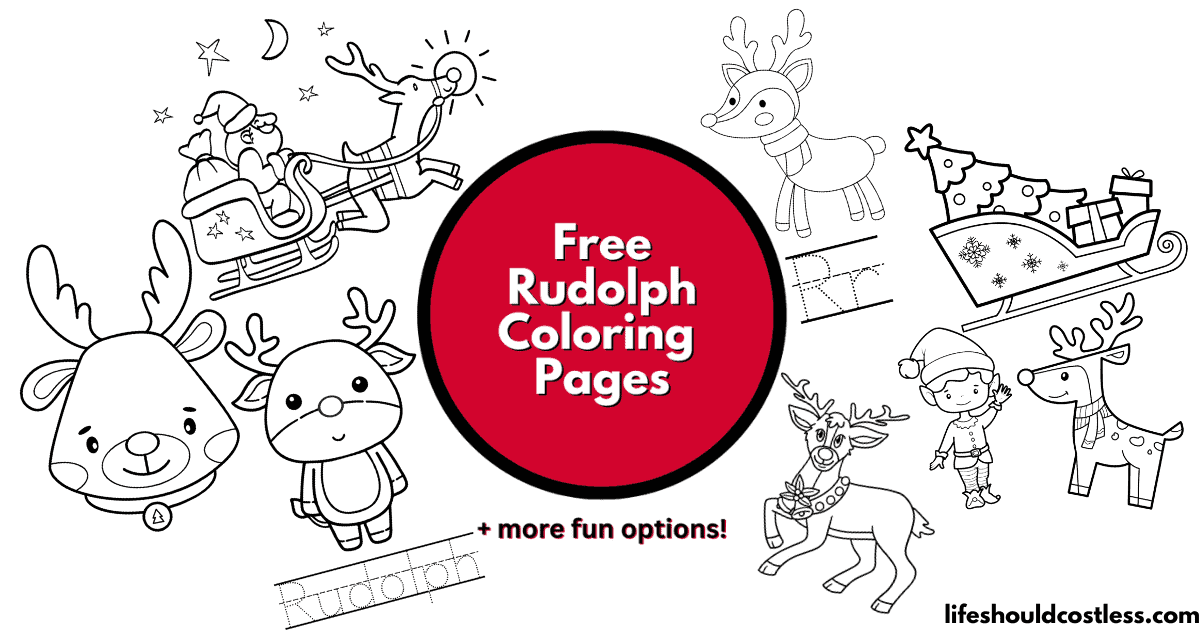 Rudolph coloring pages free printable pdf templates
