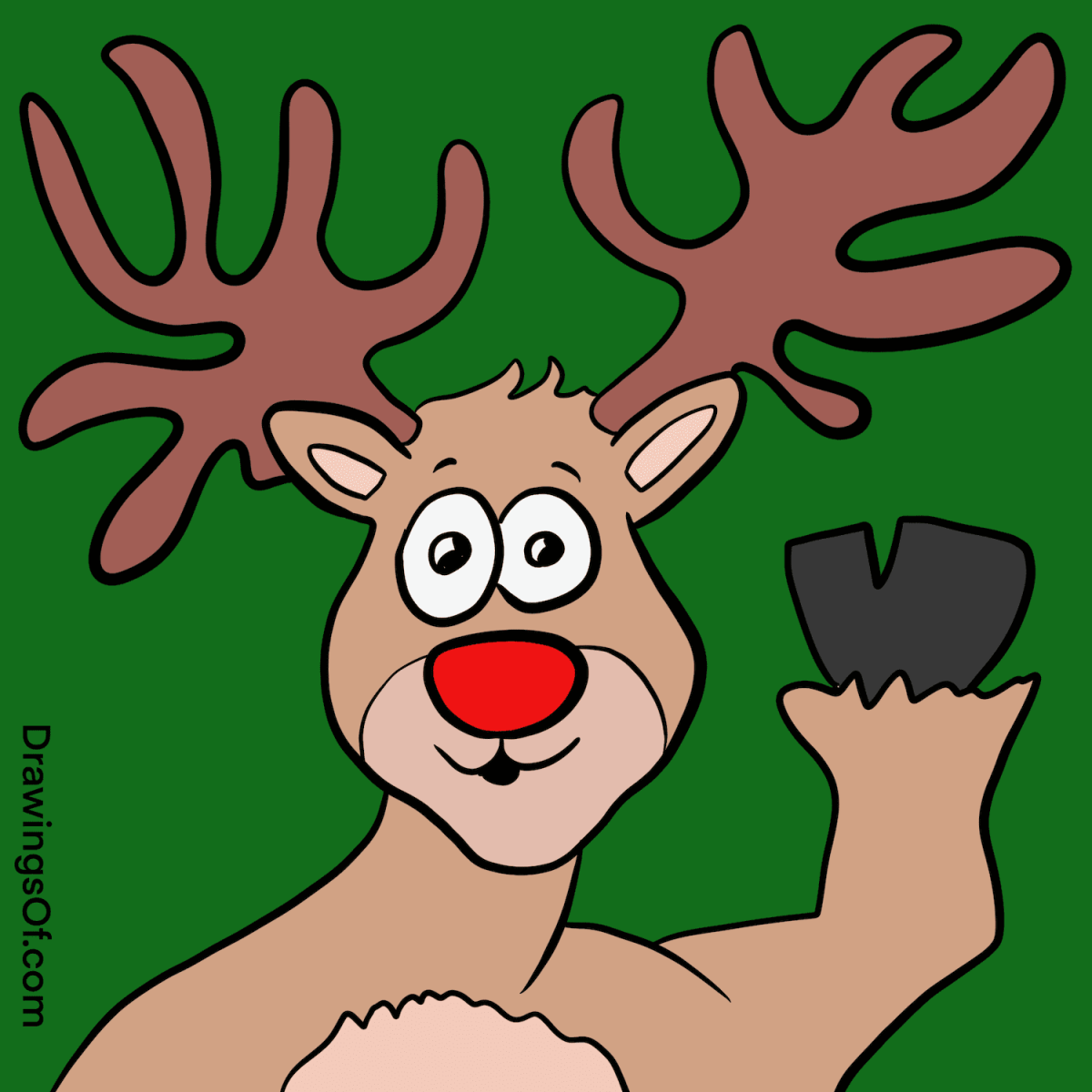 Reindeer drawing cute easy cartoon instructions