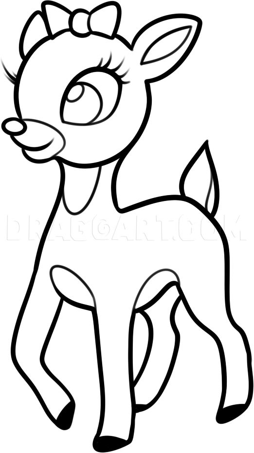 How to draw clarice the reindeer step by step drawing guide by dawn dragoart reindeer drawing deer coloring pages christmas coloring pages
