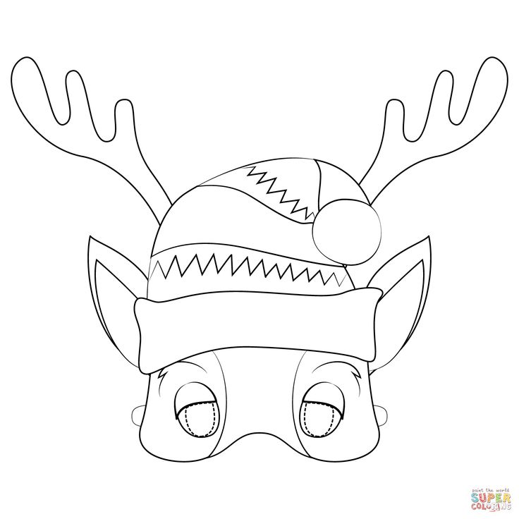 Reindeer mask coloring page free printable coloring pages reindeer drawing coloring pages free printable coloring pages
