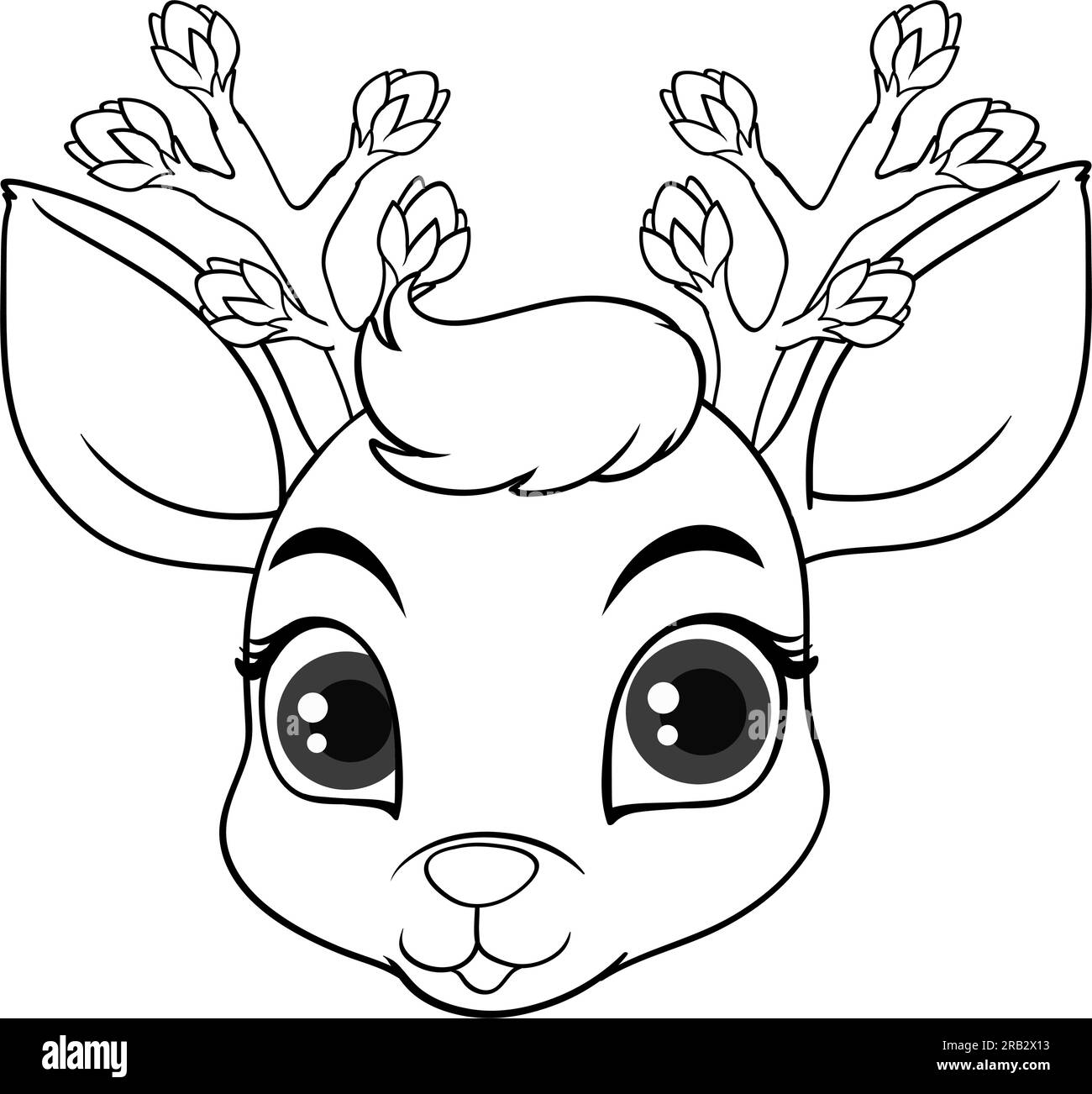Coloring page outline of cute deer illustration stock vector image art