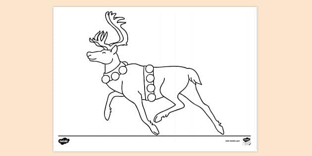 Reindeer face colouring page