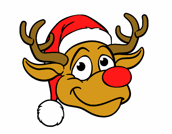 Colored page reindeer face rudolph painted by user not registered