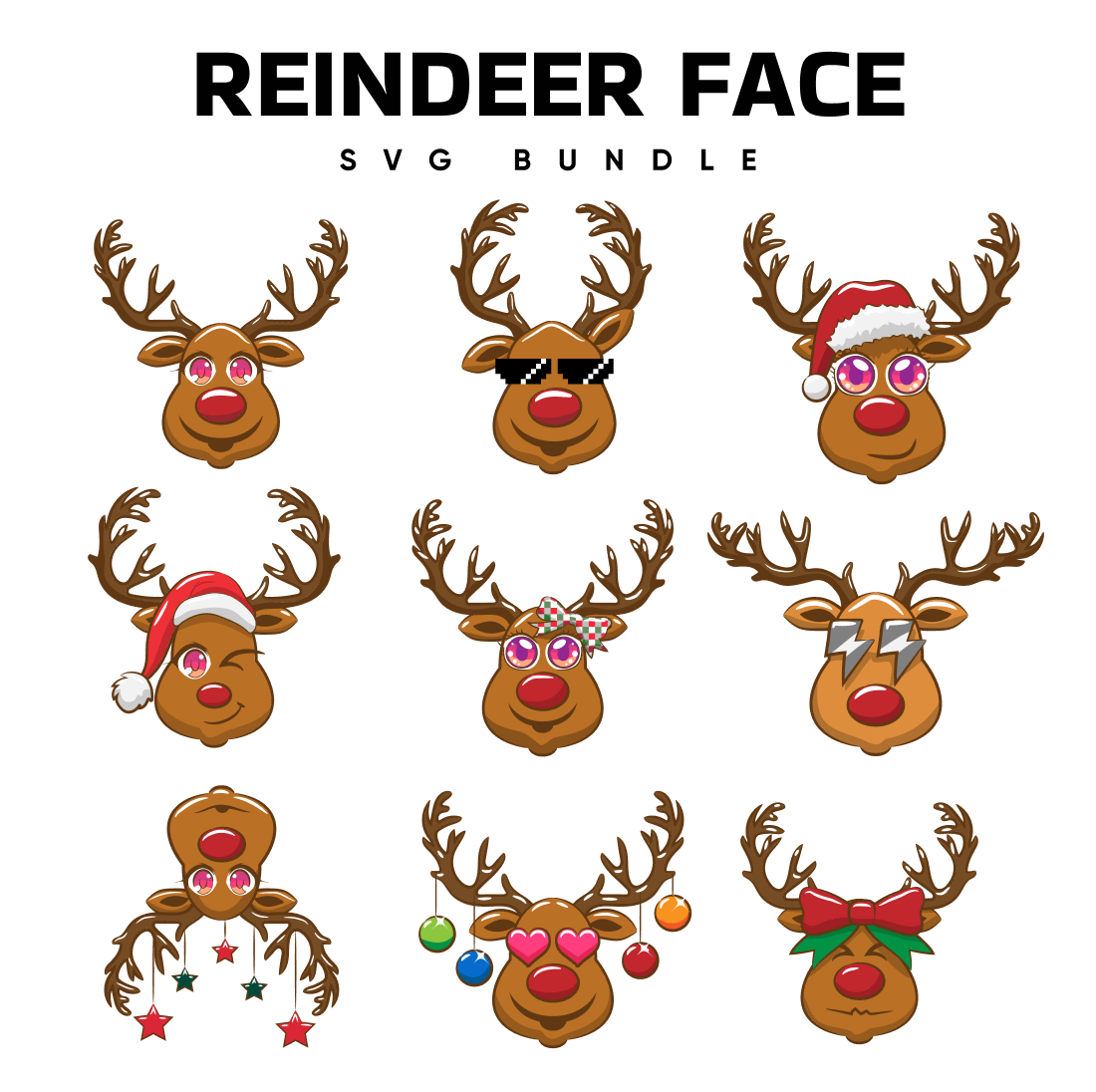 Reindeer face svg free â