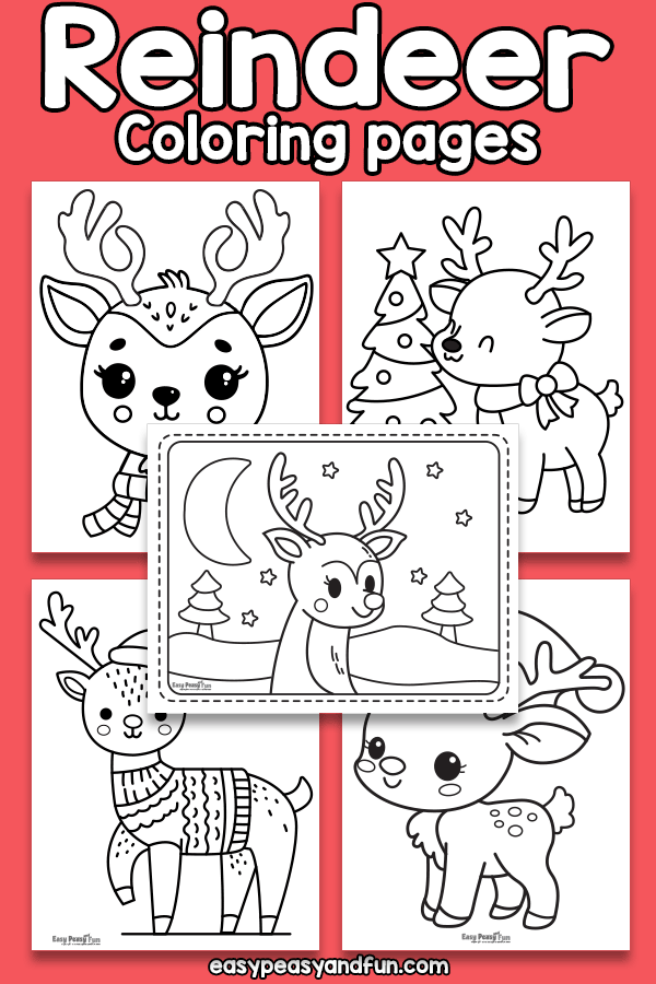 Printable reindeer coloring pages