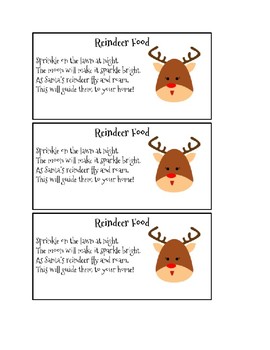 Reindeer food labels by brooke foreman tpt