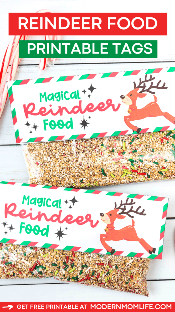 Free magical printable reindeer food tags