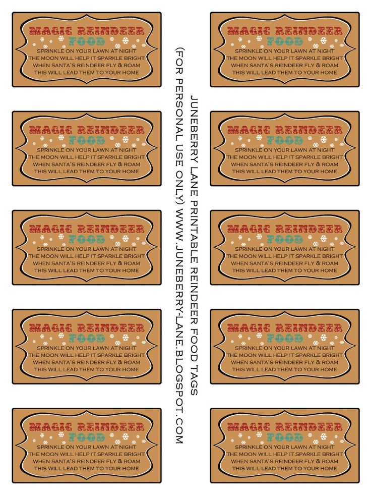 Reindeer food tags reindeer food printable reindeer food printable free reindeer food